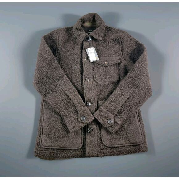 Todd Snyder Wool Blend Boucle Chore Jacket Size S Brown NWT Italy - Picture 1 of 15